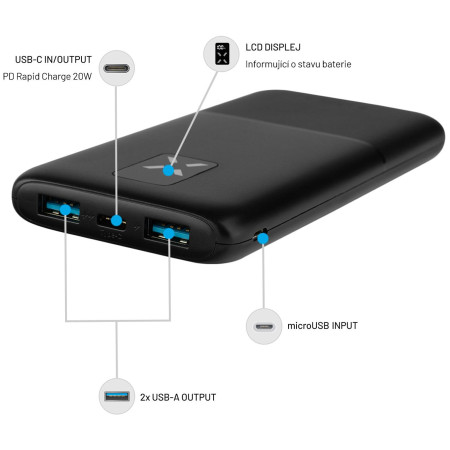 Batería externa FIXED Zen 10 s LCD displejem