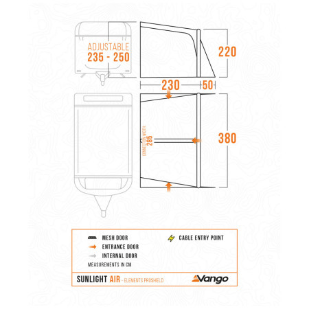 Carpa de autocaravana/furgoneta Vango Sunlight Air 380 Elements ProShield