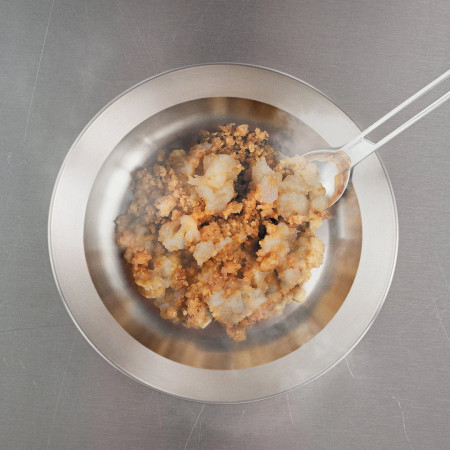 Comida deshidratada Lyo food Pastel de manzana con crumble