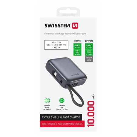Batería externa Swissten 10000 mAh USB-C / Lightning