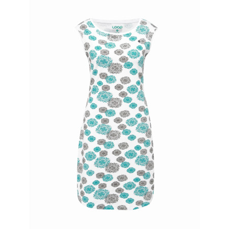 Vestido de mujer Loap Adenka blanco/azul BrgWhiteBlueAllover