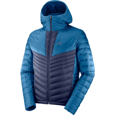 Chaqueta de plumón para hombre Salomon Haloes Down Hoodie M azul Poseidon/NightSky