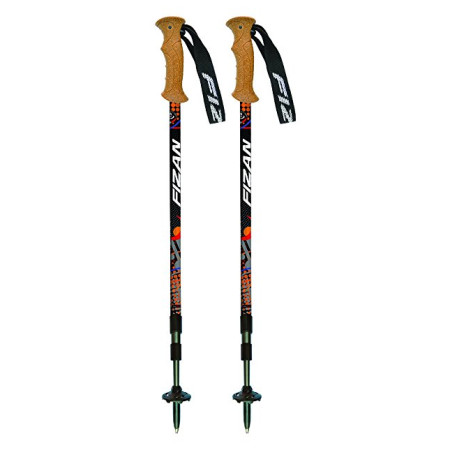 Bastones de senderismo Fizan Tierra (2018) negro/naranja Black/Orange