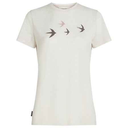 Camiseta de mujer Icebreaker Women Merino 150 Tech Lite SS Tee Bird Transit blanco Ecru HTHR