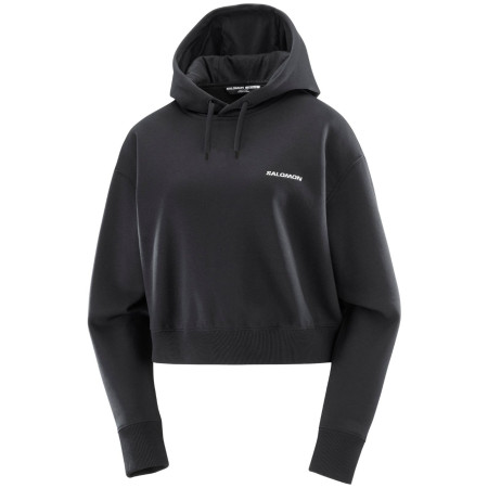 Sudadera de mujer Salomon Short Hoodie negro Deep Black