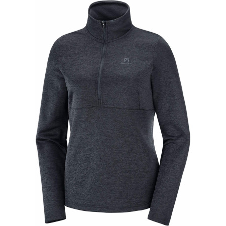 Sudadera de mujer Salomon Transition Half Zip W gris oscuro Black/heather