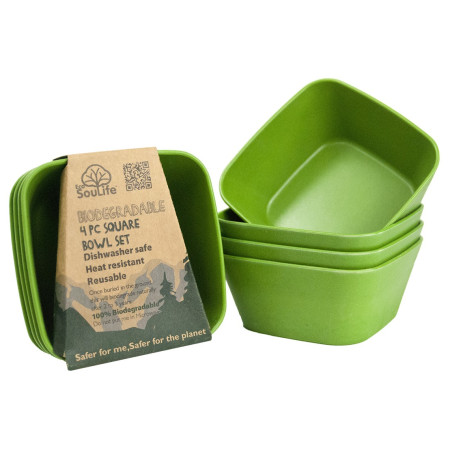 Bol EcoSouLife 4pc. Square Bowl Set verde