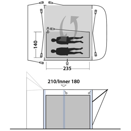 Dormitorio Outwell Inner Newburg 260