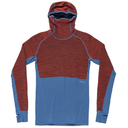 Sudadera funcional de hombre Devold Tuvegga Merino Hoodie Man azul/rojo CAYENNE
