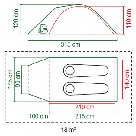 Tienda de campaña para 2 personas Coleman Darwin 2+