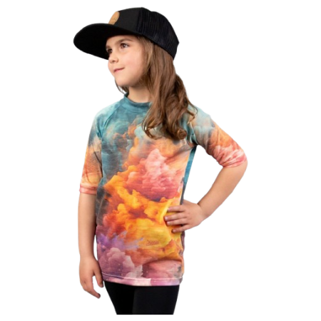 Camiseta funcional para niños Drexiss All Explosion Pastel Merino Active naranja/azul