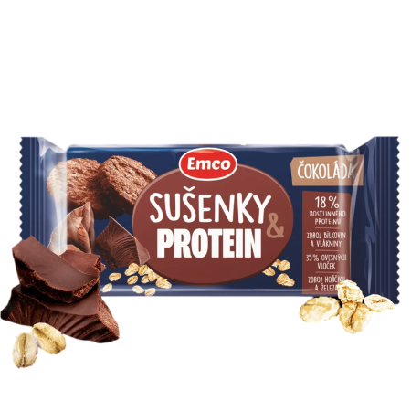 Comida de viaje Emco Ovesné sušenky s čokoládou a proteinem 60g