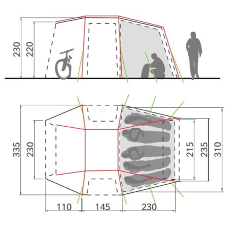Carpa de autocaravana/furgoneta Vaude Drive Van XT 5P