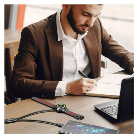 Cable de carga y datos Swissten Wireless magnetic charging cable 2in1 for Samsung Watch + USB-C 1,2 m