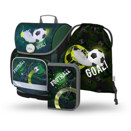 Juego de mochila Baagl Ergo SET 3 Fotbal verde