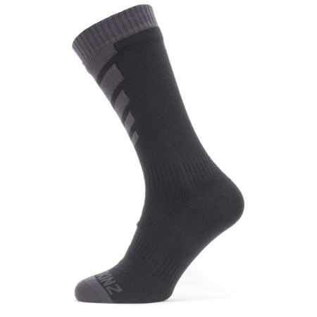 Calcetines impermeables SealSkinz Waterproof Warm Weather Mid Length gris/negro Black/Grey