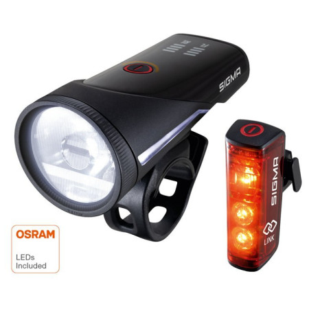 Luz delantera / trasera Sigma Aura 100 + Blaze Link