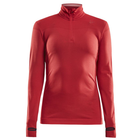 Camiseta de mujer Craft Fuseknit Comfort Zip W rojo Beam