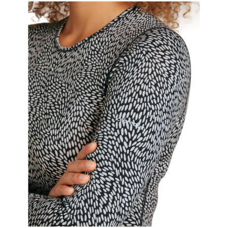 Camiseta funcional de mujer Icebreaker Women Merino 200 Oasis LS Crewe Flock Forms AOP