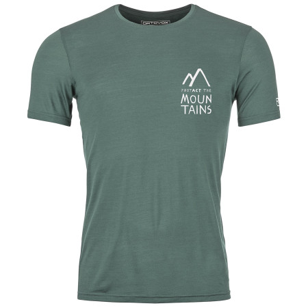 Camiseta funcional de hombre Ortovox 120 Cool Tec Mtn Duo Ts M verde/gris arctic grey