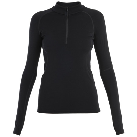 Camiseta funcional de mujer Icebreaker Women 300 MerinoFine™ Polar LS Half Zip negro Black