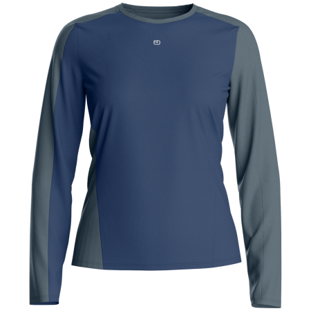 Camiseta funcional de mujer Ortovox 120 Cool Tec Fast Upward Ls W azul/gris Blue Nunatak