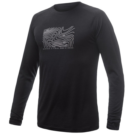 Camiseta de hombre Sensor Merino Air Pt Locate dl.rukáv negro