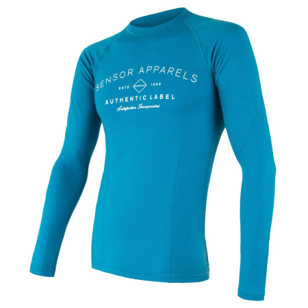 Camiseta funcional de hombre Sensor Merino DF Label azul Blue