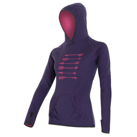 Sudadera de mujer Sensor Merino Wool Upper Šípy violeta Purple