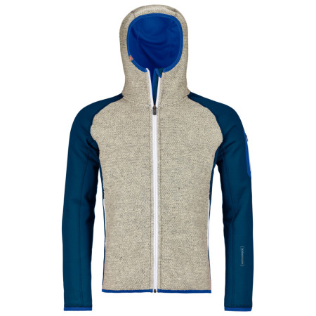 Sudadera de hombre Ortovox Fleece Plus Classic Knit Hoody azul PetrolBlue