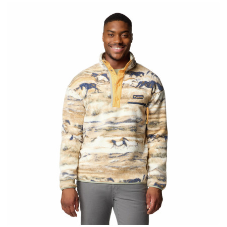 Sudadera de hombre Columbia Helvetia™ II Printed Half Snap Fleece beige Lemon Wash Roaming