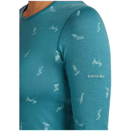Camiseta funcional de mujer Icebreaker Women Merino 200 Oasis LS Crewe Snow Day