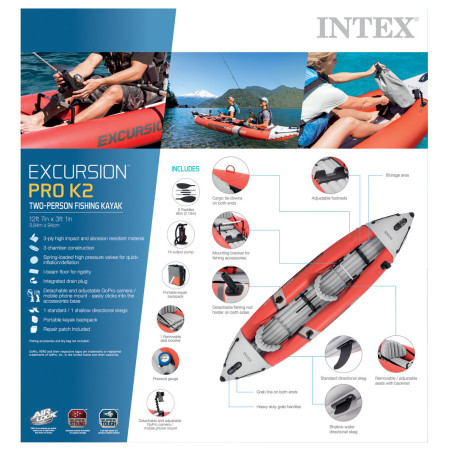 Kayak hinchable Intex Excursion PRO Kayak 68309NP