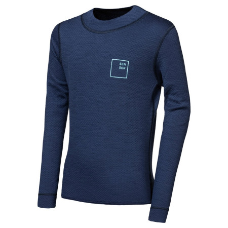 Camiseta funcional para niños Sensor Merino DF Logo Up Deep Blue azul oscuro Deep Blue