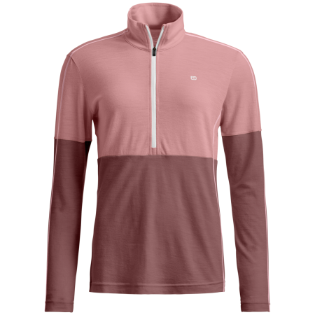 Sudadera funcional de mujer Ortovox 185 Rock'N'Wool Zip Neck rosa Dusk Rose