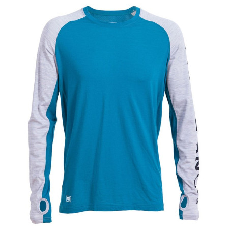 Camiseta de hombre Mons Royale Temple Tech LS Geo azul