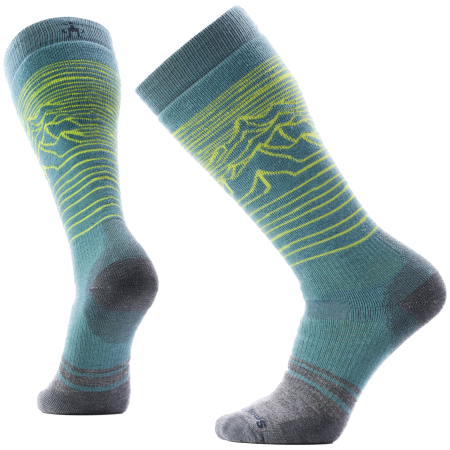 Calcetines de esquí Smartwool Snowboard Full Cushion Iguchi OTC Socks verde Dusty Teal