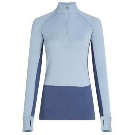 Camiseta funcional de mujer Icebreaker Wom Mer 260 ZoneKnit LS Half Zip azul/gris Dawn/Zincblu/Cb
