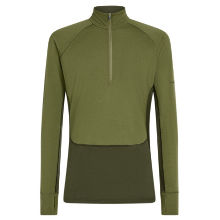 Camiseta funcional de hombre Icebreaker Men Mer 200 ZoneKnit LS Half Zip verde oscuro Dkloden/Spha/Cb