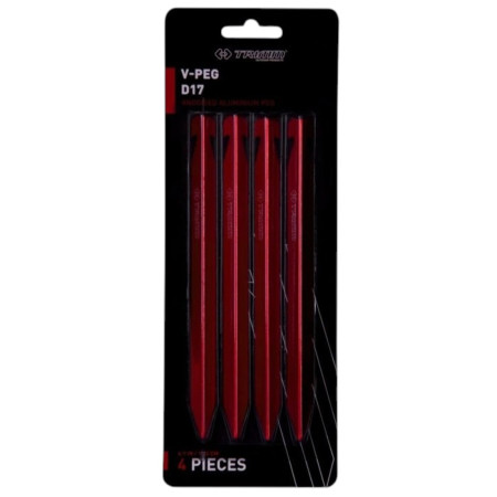 Juego de estaquillas Trimm kolík V-PEG - D17 - sada 4 ks rojo bordo anodized