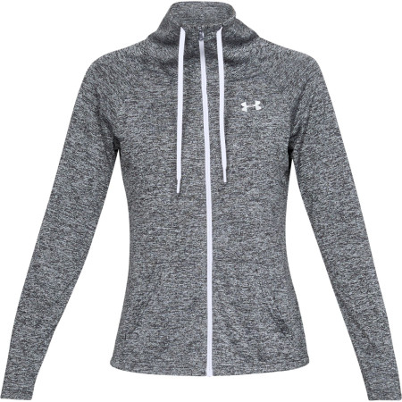 Sudadera de mujer Under Armour Tech Twist FZ negro Black/White/MetallicSilver
