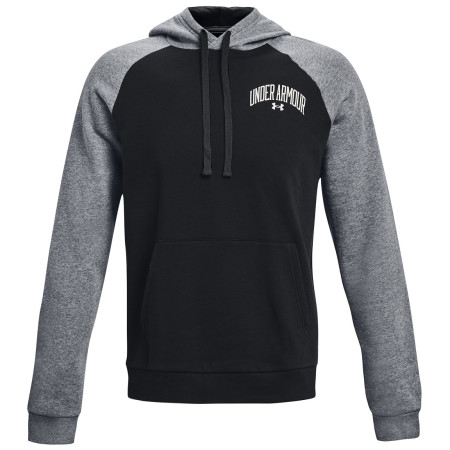 Sudadera de hombre Under Armour Rival WM Colorblock HD negro/gris Black/Pitch Gray Light Heather/Onyx White