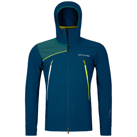 Chaqueta de hombre Ortovox Pala Hooded Jacket azul Petrol Blue