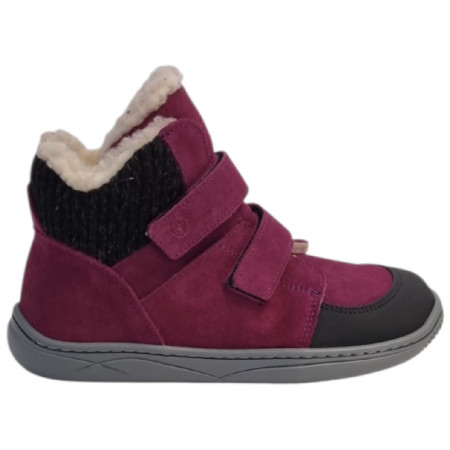 Calzado barefoot niño beBare 3555TY Bordeaux rosa/violeta BORDEAUX
