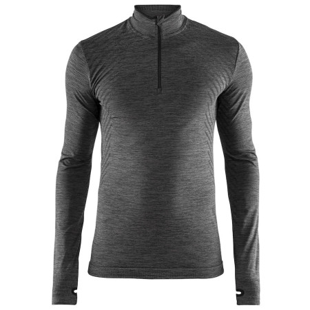 Camiseta de hombre Craft Fuseknit Comfort Zip gris Blackmelange
