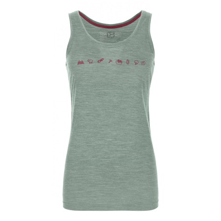 Camiseta sin mangas para mujer Ortovox 120 Cool Tec Icons Top W verde GreenForrestBlend