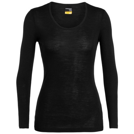Camiseta de mujer Icebreaker 175 Everyday LS Scoop negro black