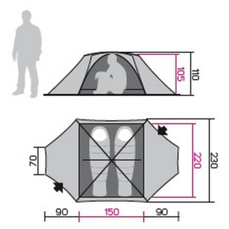 Tienda de campaña de senderismo Hannah Covert 2WS