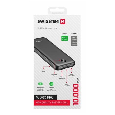 Batería externa Swissten Worx Pro 10000 mAh