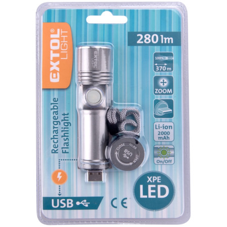 Linterna Extol XPE LED 280lm